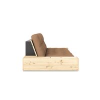Base Sofa Bed With Side Box Clear Lacquered Pine/755 Mocca