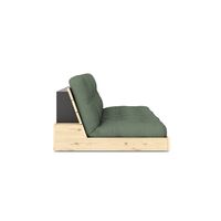 Base Sofa Bed Clear Lacquered Pine/756 Olive Green