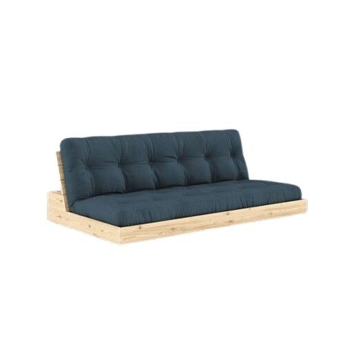 Base Sovesofa Klarlakkert Furu/757 Petrolblå