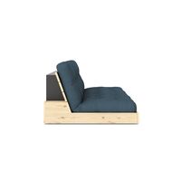 Base Sofa Bed Clear Lacquered Pine/757 Petrol Blue