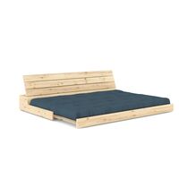 Base Sofa Bed Clear Lacquered Pine/757 Petrol Blue