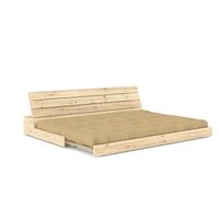 Base Sofa Bed Clear Lacquered Pine/758 Wheat Beige