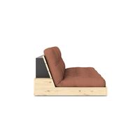 Base Sofa Bed Clear Lacquered Pine/759 Clay Brown