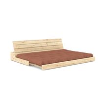 Base Sofa Bed Clear Lacquered Pine/759 Clay Brown