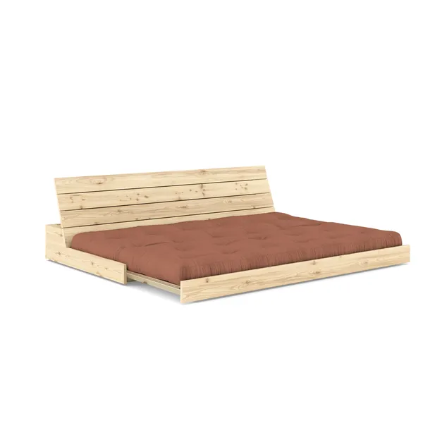 Base Sofa Bed Clear Lacquered Pine/759 Clay Brown