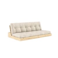 Base Sofa Bed Clear Lacquered Pine/914 Linen