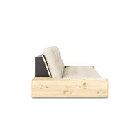 Base Sofa Bed With Side Box Clear Lacquered Pine/914 Linen