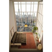 Base Sofa Bed With Side Box Clear Lacquered Pine/914 Linen