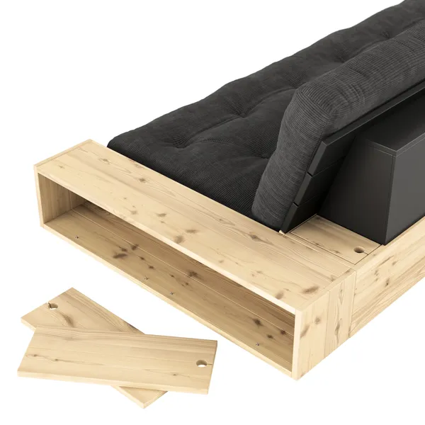 Base Sofa Bed With Side Box Black Night/512 Seaweed