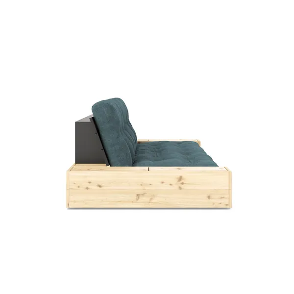 Base Sofa Bed With Side Box Black Night/513 Pale Blue