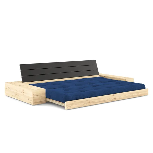 Base Sofa Bed With Side Box Black Night/517 Royal Blue