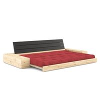 Base Sofa Bed With Side Box Black Night/518 Ruby Red