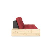 Base Sofa Bed With Side Box Black Night/518 Ruby Red