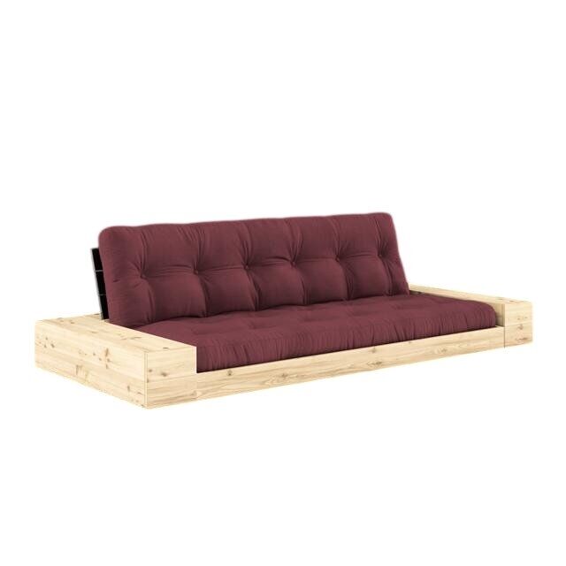 Base Sovesofa Med Sideboks Svart Natt/710 Bordeaux