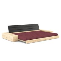 Base Sofa Bed With Side Box Black Night/710 Bordeaux