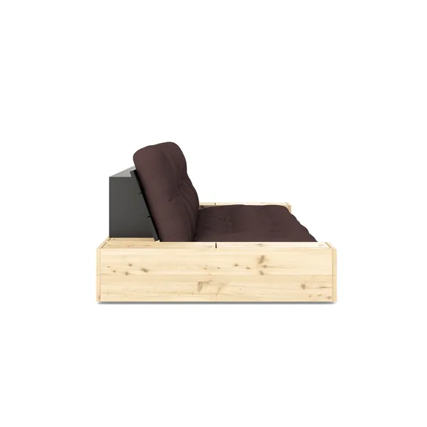 Base Sofa Bed With Side Box Black Night/715 Brown