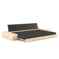 Base Sofa Bed With Side Box Black Night/734 Dark Grey