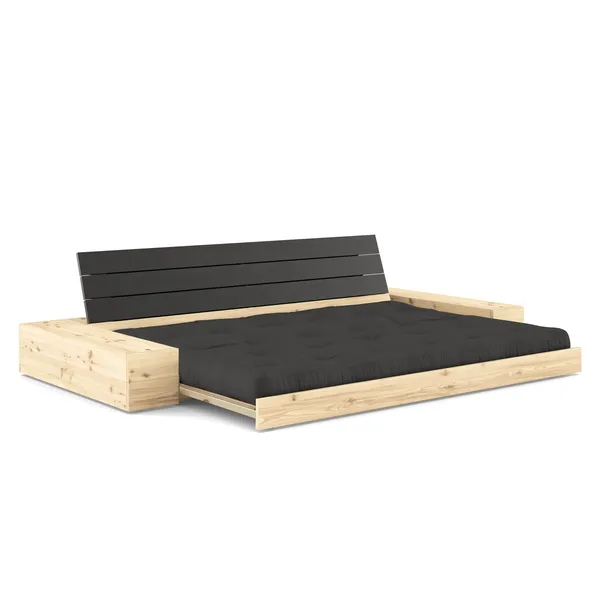 Base Sofa Bed With Side Box Black Night/734 Dark Grey