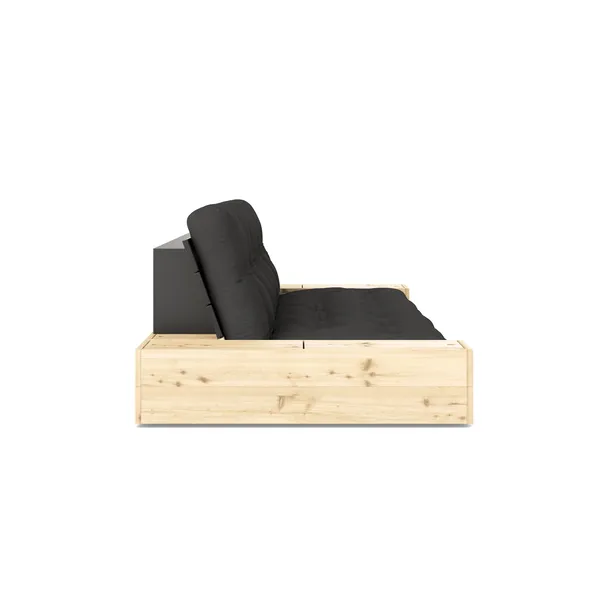 Base Sofa Bed With Side Box Black Night/734 Dark Grey