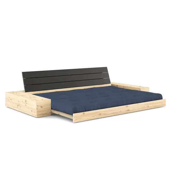 Base Sofa Bed With Side Box Black Night/737 Navy