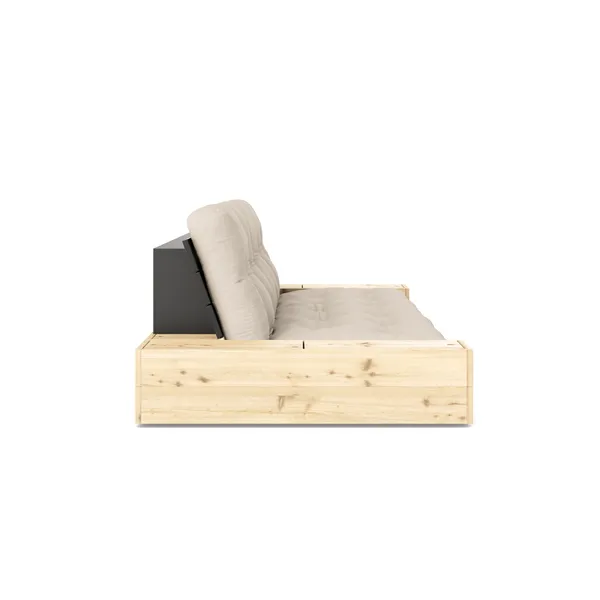 Base Sofa Bed With Side Box Black Night/747 Beige