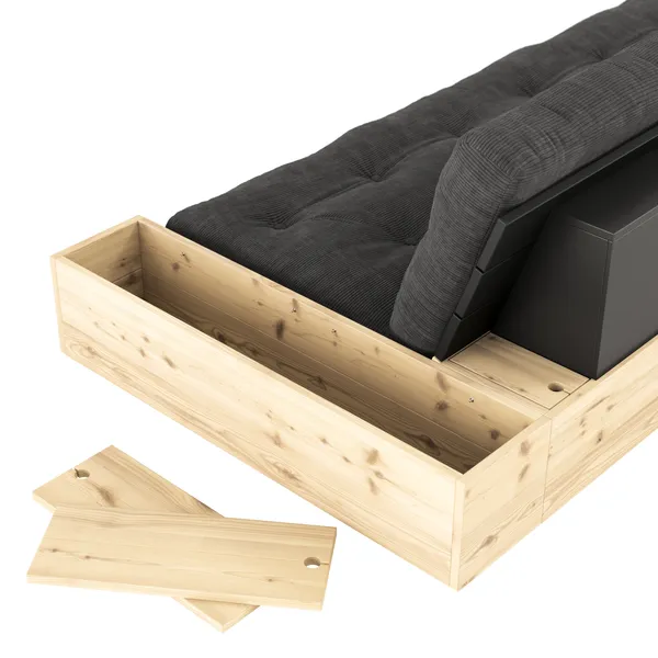 Base Sofa Bed With Side Box Black Night/755 Mocca