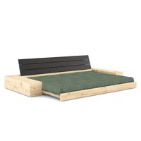Base Sofa Bed With Side Box Black Night/756 Olive Green