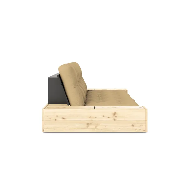 Base Sofa Bed With Side Box Black Night/758 Wheat Beige