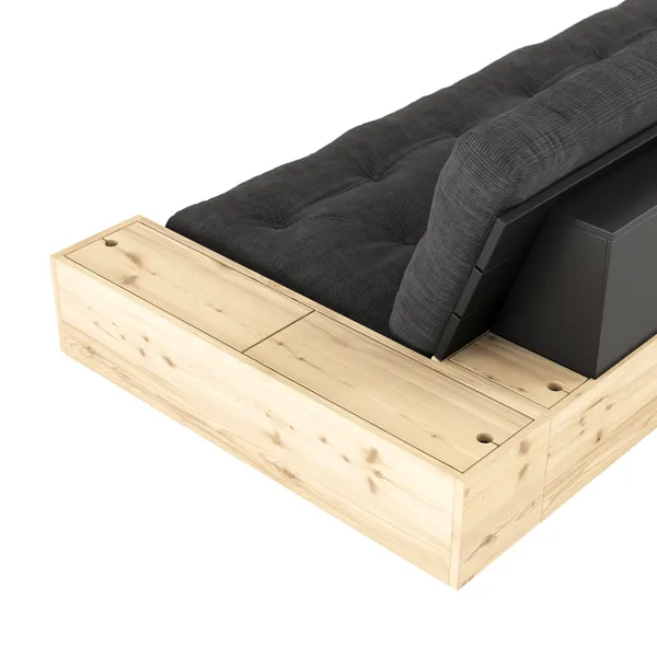 Base Sofa Bed With Side Box Black Night/914 Linen