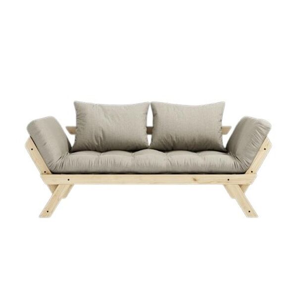 Bebop Sofa, klar lackiertes Kiefernholz/914 Leinen