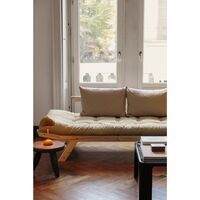Divano Bebop Pino Laccato Trasparente/Lino 914