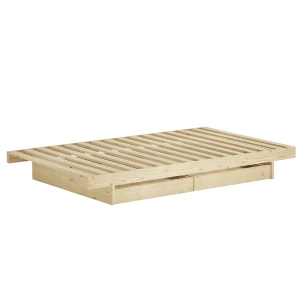 Kanso Bed Frame With 2 Drawers 90x200 Raw