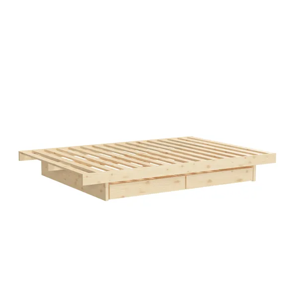 Kanso Bed Frame With 2 Drawers 140x200 Raw