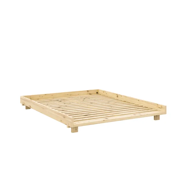 Social Bed Frame 160x200 Clear Lacquered Pine