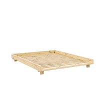 Social Bed Frame 160x200 Clear Lacquered Pine