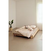 Social Bed Frame 160x200 Clear Lacquered Pine
