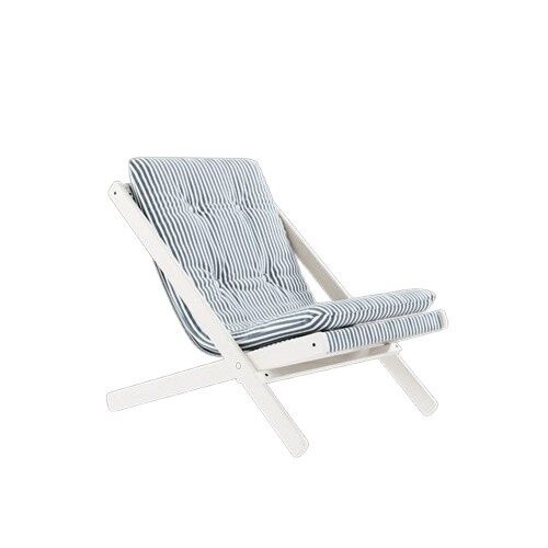 Fauteuil Boogie 611 Bleu plage/Pin laqué blanc