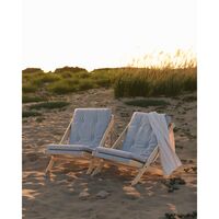 Boogie Fåtölj 611 Strandblå/Vitlackerad Furu