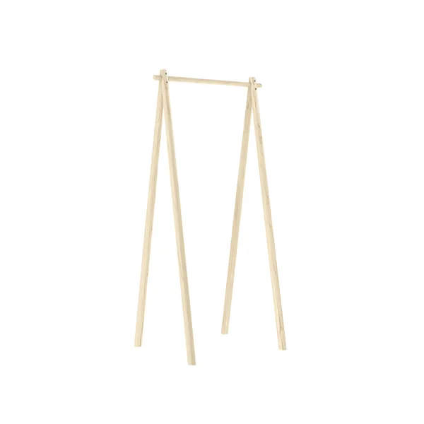 Porte-vêtements Hongi 75 en pin laqué transparent