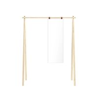 Hongi Clothes Rack 150 With Mirror Clear Lacquered Pine