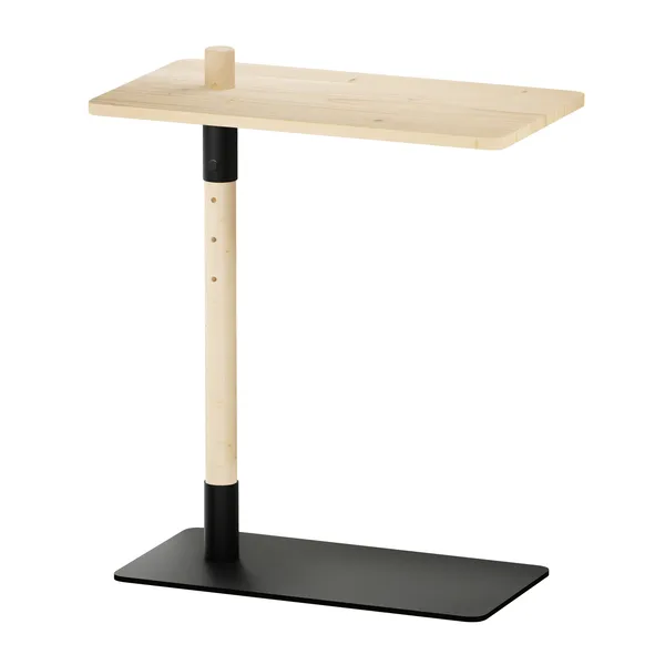 Adjust Side Table Clear Lacquered Pine