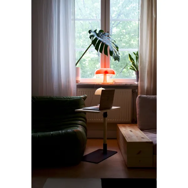 Adjust Side Table Clear Lacquered Pine