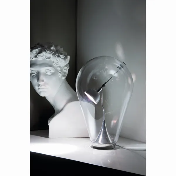 Blow Table Lamp Chrome/ Clear