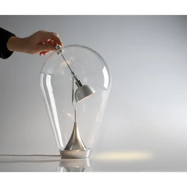 Blow Table Lamp Chrome/ Clear