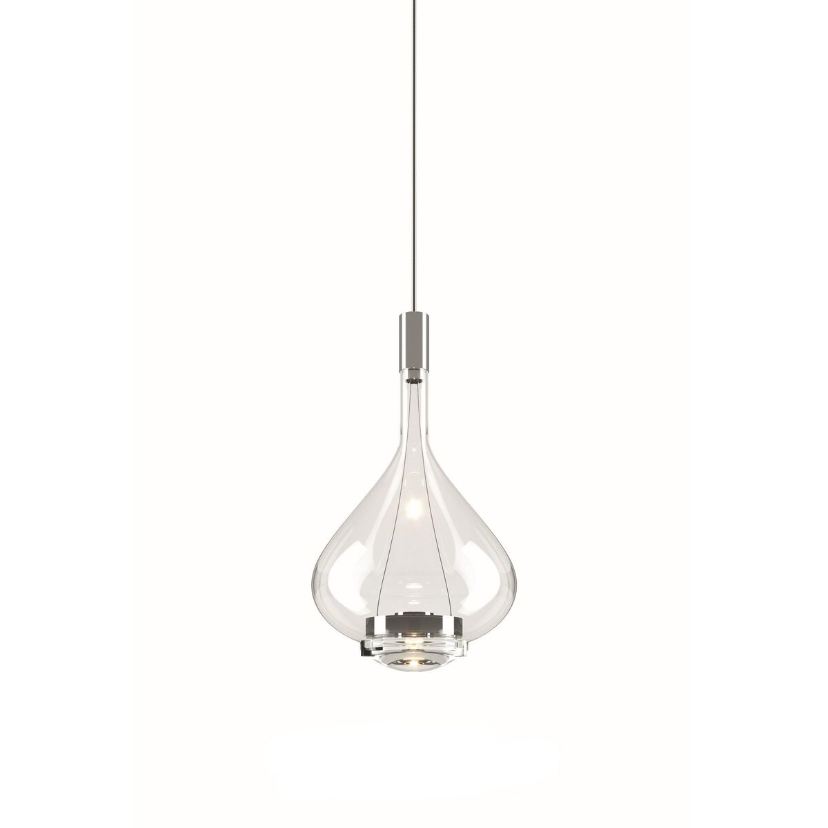 Sky-Fall Pendant Medium 2700K Chrome/ Clear