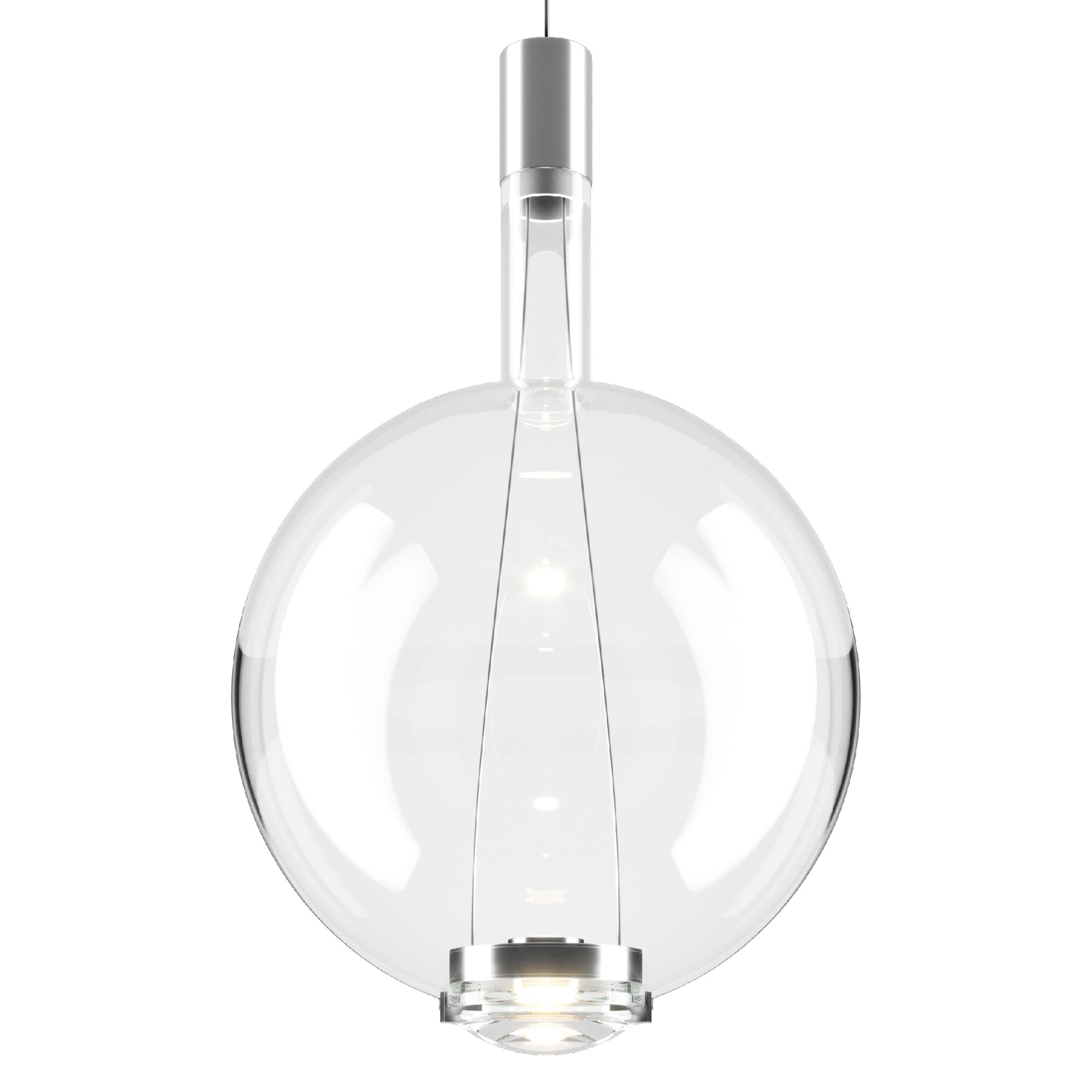 Sky-Fall Rund Taklampa Stor 2700K Svart Krom/ Transparent