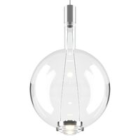 Sky-Fall Round Pendel Stor 2700K Sort Krom/Klar