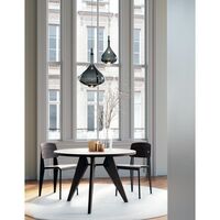 Sky-Fall Round Pendel Stor 2700K Sort Krom/Klar