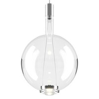 Sky-Fall Round Pendel Stor 3000K Sort Krom/Klar