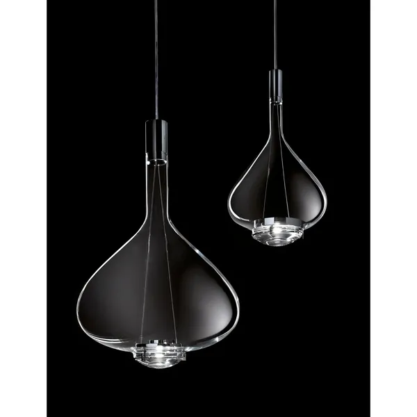 Sky-Fall Round Pendel Stor 2700K Sort Krom/Glossy Smoke